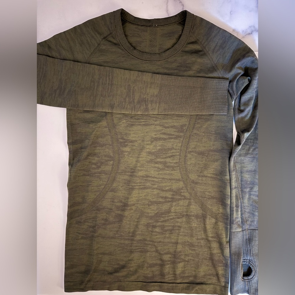 🔥 Lululemon 🍋 Swiftly Tech 2.0 Hip Length Olive Green Long Sleeve Shirt